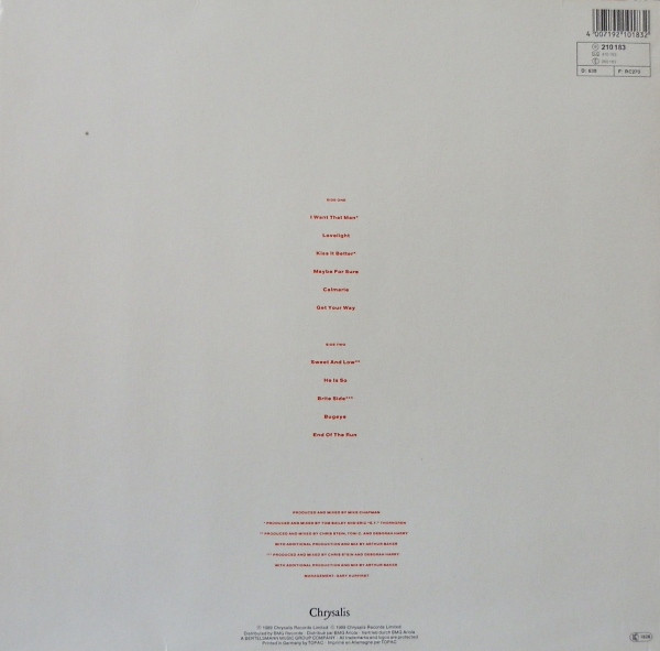 Deborah Harry - Def, Dumb & Blonde | Chrysalis (210 183) - 2 Deborah Harry - Def, Dumb & Blonde | Chrysalis (210 183) - 2