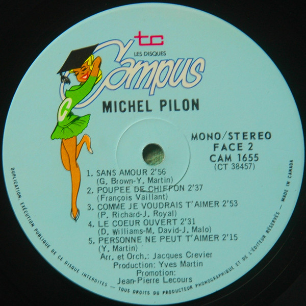 Michel Pilon - Sans Amour | Les Disques Campus (CAM 1655) - 4 Michel Pilon - Sans Amour | Les Disques Campus (CAM 1655) - 4