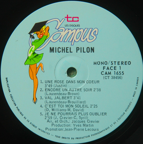 Michel Pilon - Sans Amour | Les Disques Campus (CAM 1655) - 3 Michel Pilon - Sans Amour | Les Disques Campus (CAM 1655) - 3