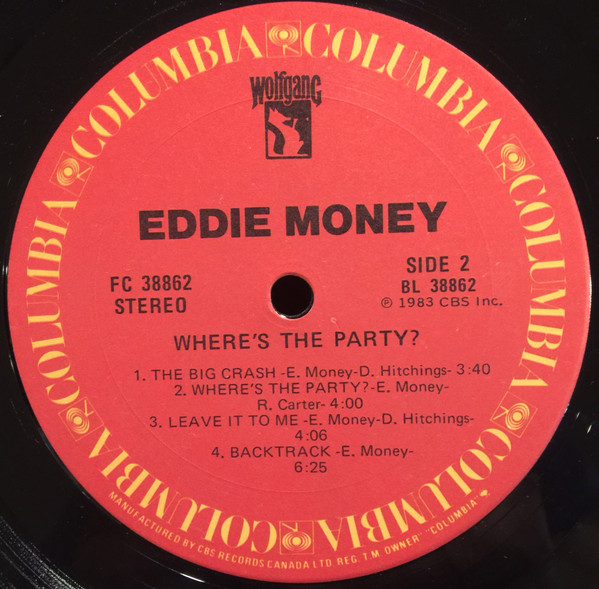 Eddie Money - Where's The Party? | Columbia (FC 38862) - 4