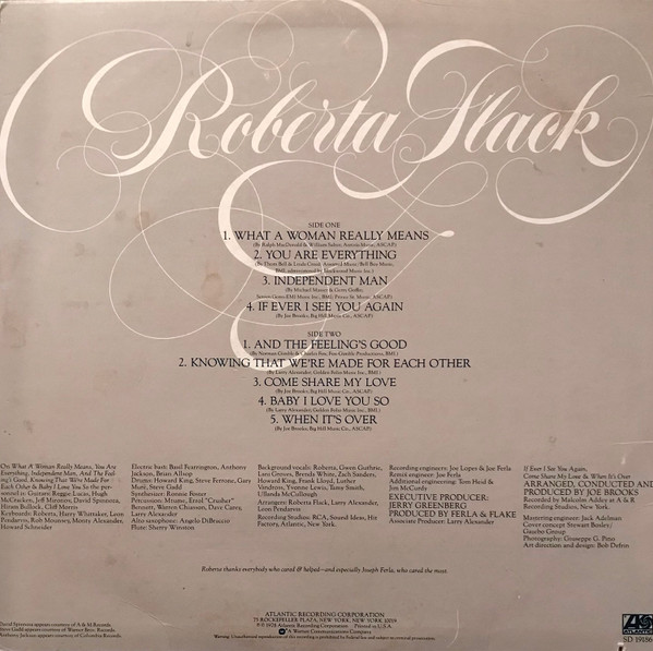 Roberta Flack - Roberta Flack [Vinyl] | Atlantic (SD 19186) - 2