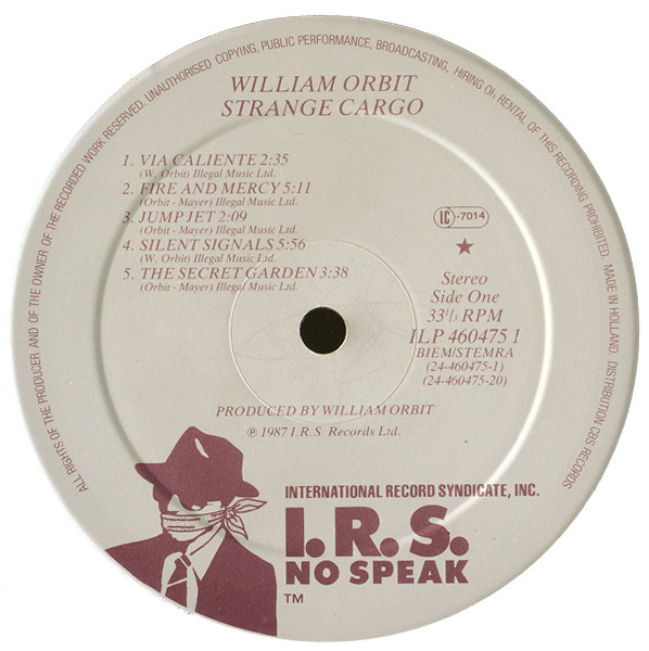 William Orbit - Strange Cargo | I.R.S. Records (ILP 460475 1) - 3
