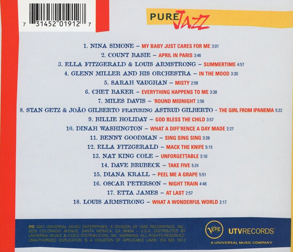 Various - Pure Jazz | UTV Records (314 520 191-2) - 2