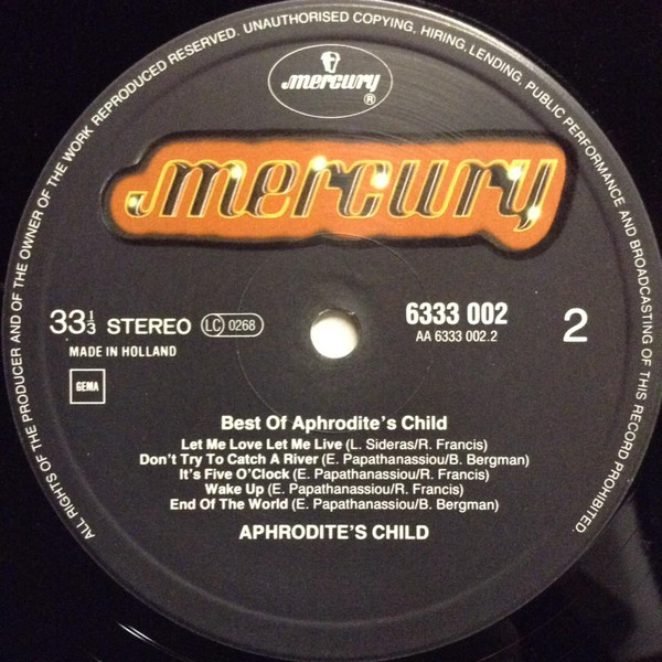Aphrodite's Child - Best Of Aphrodite's Child | Mercury (6333 002) - 4