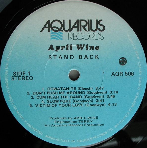 April Wine - Stand Back | Aquarius Records (AQR 506) - 4 April Wine - Stand Back | Aquarius Records (AQR 506) - 4