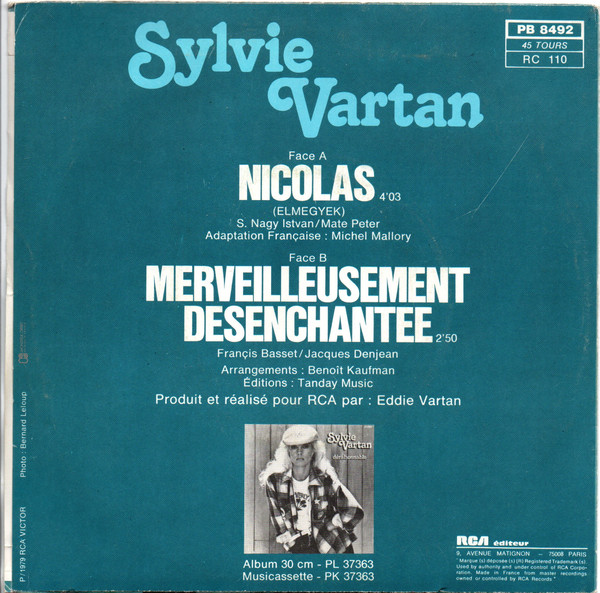 Sylvie Vartan - Nicolas | RCA Victor (PB 8492) - 2 Sylvie Vartan - Nicolas | RCA Victor (PB 8492) - 2