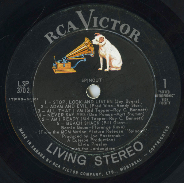 Elvis Presley - Spinout | RCA Victor (LSP-3702) - 3 Elvis Presley - Spinout | RCA Victor (LSP-3702) - 3