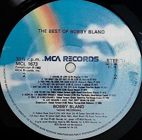 Bobby Bland - The Best Of Bobby Bland | MCA Records (MCL 1673) - 4