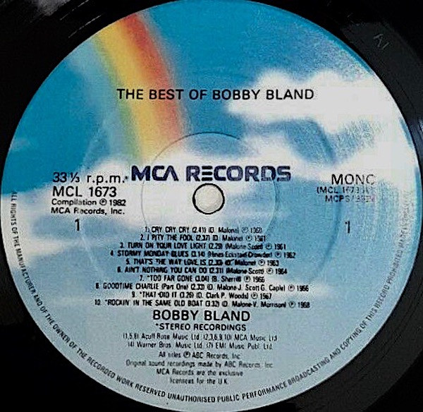 Bobby Bland - The Best Of Bobby Bland | MCA Records (MCL 1673) - 3