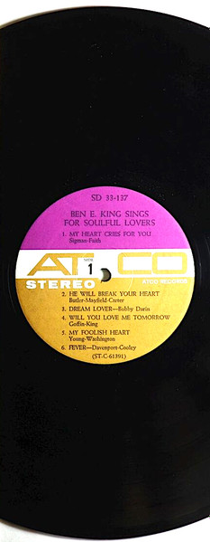 Ben E. King - Ben E. King Sings For Soulful Lovers | ATCO Records (SD 33-137) - 3