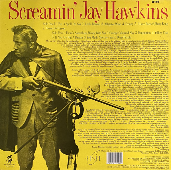 Screamin' Jay Hawkins - Frenzy | Edsel Records (ED 104) - 2