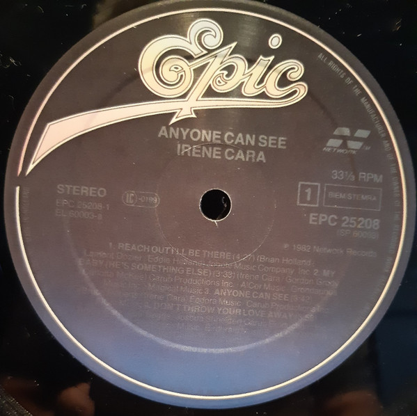 Irene Cara - Anyone Can See | Epic (EPC 25208) - 3 Irene Cara - Anyone Can See | Epic (EPC 25208) - 3
