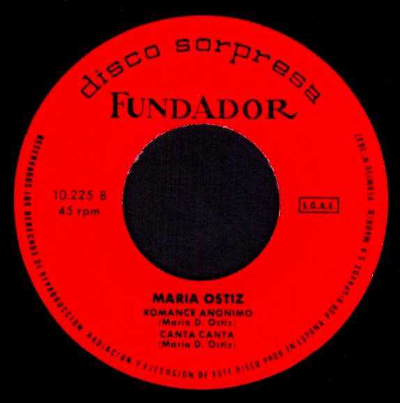 Maria Ostiz - N'a Veiriña Do Mar / Mil Rosas / Romance Anonimo / Canta Canta | Disco Sorpresa Fundador (10.225) - 4 Maria Ostiz - N'a Veiriña Do Mar / Mil Rosas / Romance Anonimo / Canta Canta | Disco Sorpresa Fundador (10.225) - 4