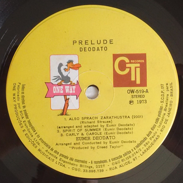 Eumir Deodato - Prelude | CTI Records (OW-519) - 3 Eumir Deodato - Prelude | CTI Records (OW-519) - 3
