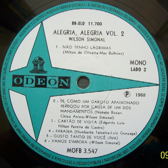 Wilson Simonal - Alegria Alegria Vol. 2 | Odeon (MOFB 3547) - 3