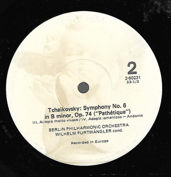 Pyotr Ilyich Tchaikovsky - Wilhelm Furtwängler , Berliner Philharmoniker - Symphony No. 6 In B Minor/"Pathétique" | Seraphim (60231) - 3