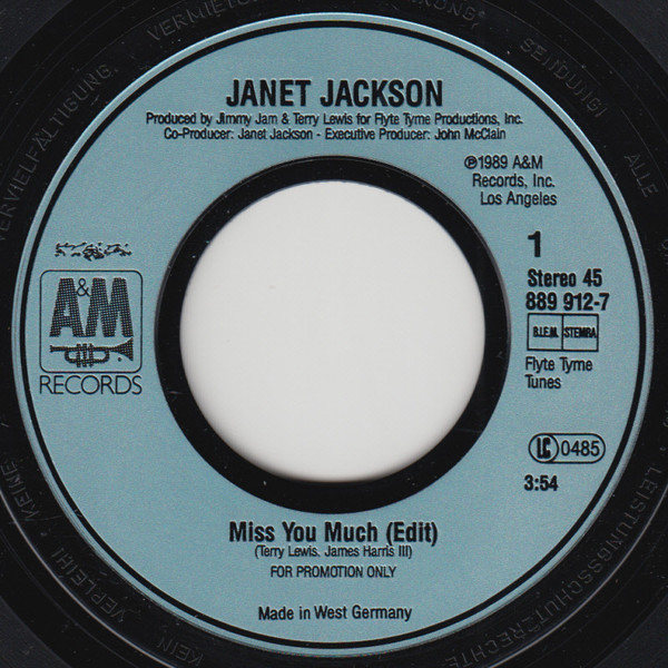 Janet Jackson - Miss You Much | A&M Records (889 912-7) - 3
