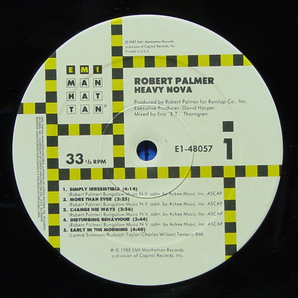 Robert Palmer - Heavy Nova | EMI-Manhattan Records (E1-48057) - 4