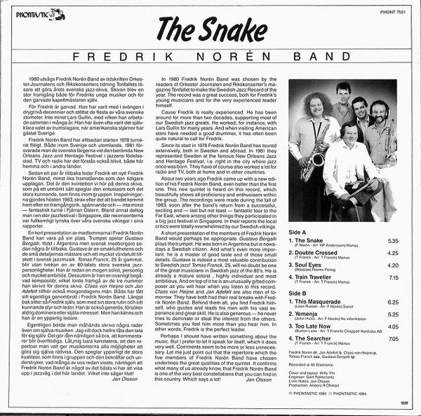 Fredrik Norén Band - The Snake | Phontastic (PHONT 7551) - 2 Fredrik Norén Band - The Snake | Phontastic (PHONT 7551) - 2