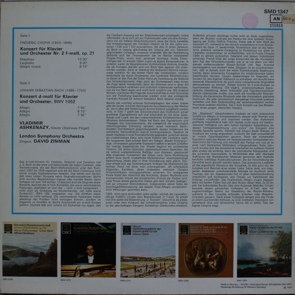 Johann Sebastian Bach , Frédéric Chopin , Vladimir Ashkenazy , David Zinman , London Symphony Orchestra - Klavierkonzert Nr. 2 F-Moll / Konzert D-Moll Für Klavier | Decca (SMD 1347) - 2 Johann Sebastian Bach , Frédéric Chopin , Vladimir Ashkenazy , David Zinman , London Symphony Orchestra - Klavierkonzert Nr. 2 F-Moll / Konzert D-Moll Für Klavier | Decca (SMD 1347) - 2
