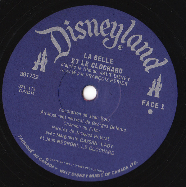 François Périer - La Belle Et Le Clochard [Vinyl] | Disneyland (391722 F) - 3