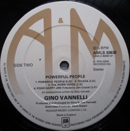 Gino Vannelli - Powerful People | A&M Records (AMLS 63630) - 4 Gino Vannelli - Powerful People | A&M Records (AMLS 63630) - 4