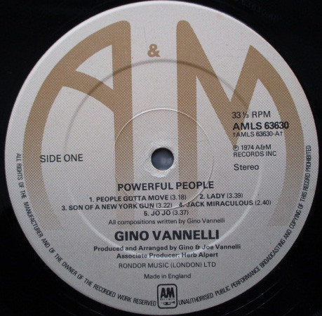 Gino Vannelli - Powerful People | A&M Records (AMLS 63630) - 3 Gino Vannelli - Powerful People | A&M Records (AMLS 63630) - 3