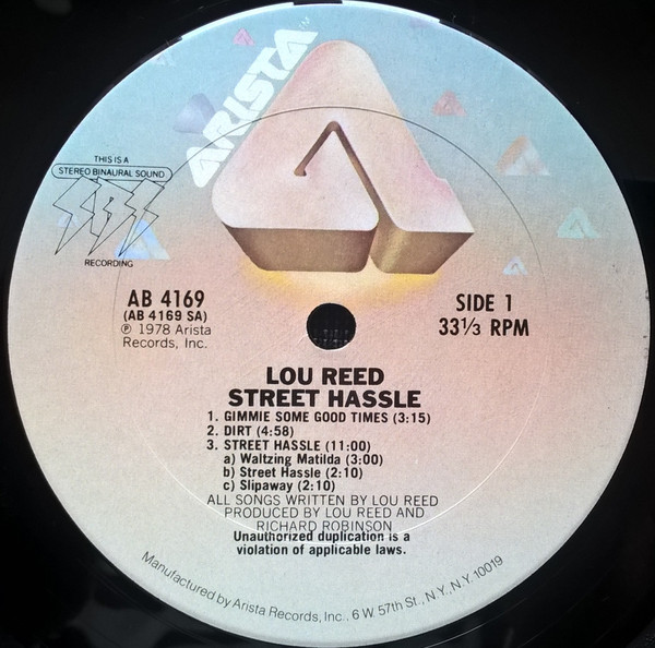 Lou Reed - Street Hassle | Arista (AB 4169) - 3