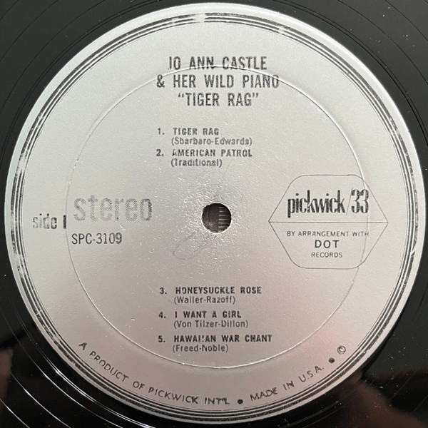 Jo Ann Castle - Tiger Rag [Vinyl] | Pickwick/33 Records (SPC-3109) - 3