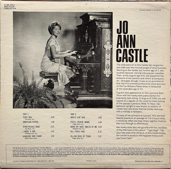 Jo Ann Castle - Tiger Rag [Vinyl] | Pickwick/33 Records (SPC-3109) - 2
