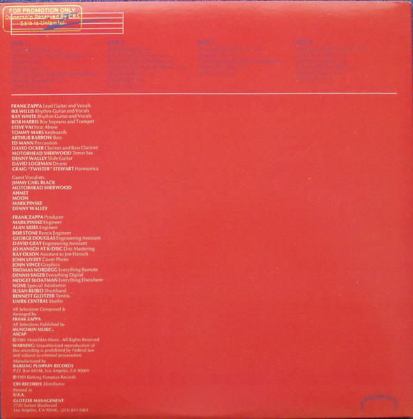 Frank Zappa - You Are What You Is | Barking Pumpkin Records (PW2 37537) - 4 Frank Zappa - You Are What You Is | Barking Pumpkin Records (PW2 37537) - 4