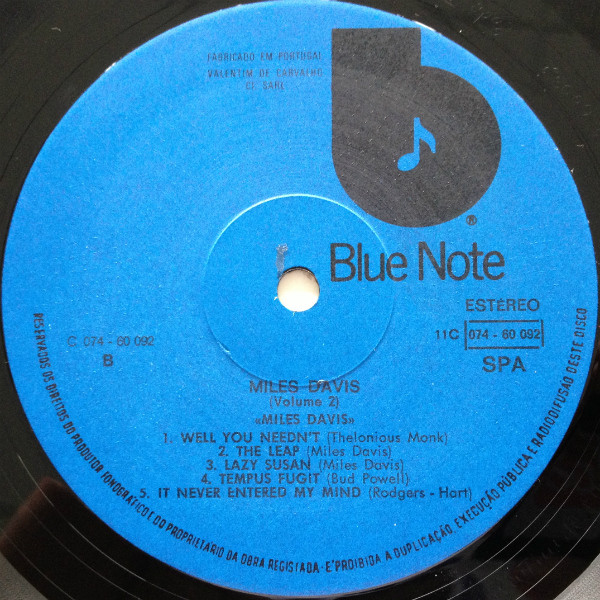 Miles Davis - Volume 2 | Blue Note (11C 074-60 092) - 4