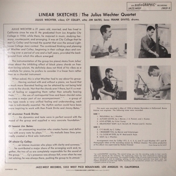 Julius Wechter Quartet - Linear Sketches | Jazz: West (TOJJ 5819) - 2 Julius Wechter Quartet - Linear Sketches | Jazz: West (TOJJ 5819) - 2