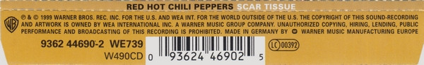 Red Hot Chili Peppers - Scar Tissue | Warner Bros. Records (9362 44690-2) - 3 Red Hot Chili Peppers - Scar Tissue | Warner Bros. Records (9362 44690-2) - 3