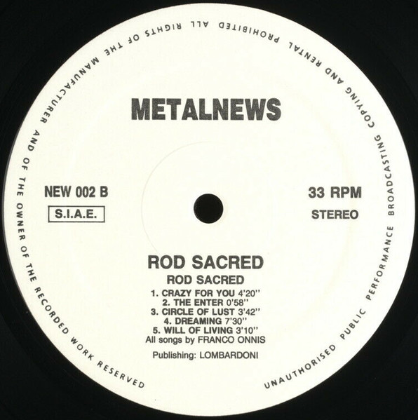 Rod Sacred - Rod Sacred | Metalnews (NEW 002) - 4 Rod Sacred - Rod Sacred | Metalnews (NEW 002) - 4