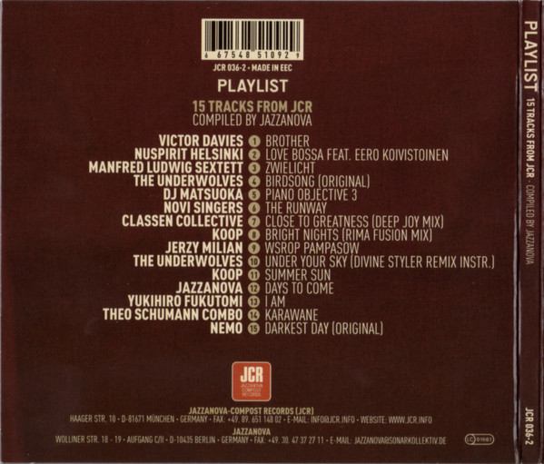 Various - Playlist | Jazzanova Compost Records (JCR) (JCR 036-2) - 2