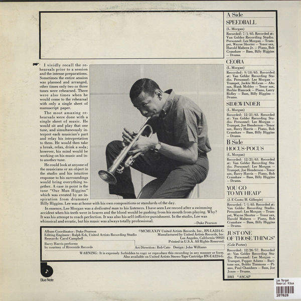 Lee Morgan - Memorial Album | Blue Note (BN-LA224-G) - 2