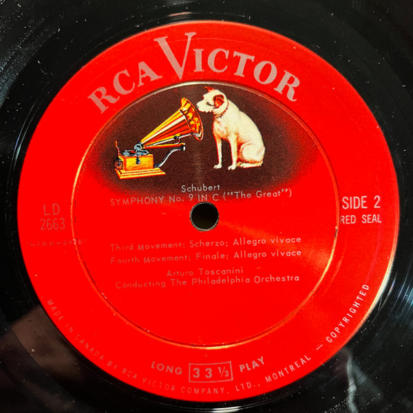 Arturo Toscanini , The Philadelphia Orchestra , Franz Schubert - The 'Great' Symphony In C Major, No. 9 | RCA Victor (LD 2663) - 3