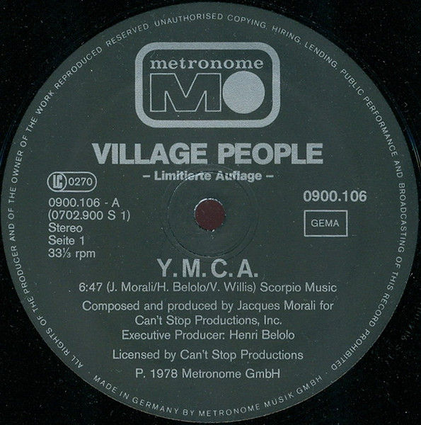Village People - Y.M.C.A. | Metronome (0900.106) - 2