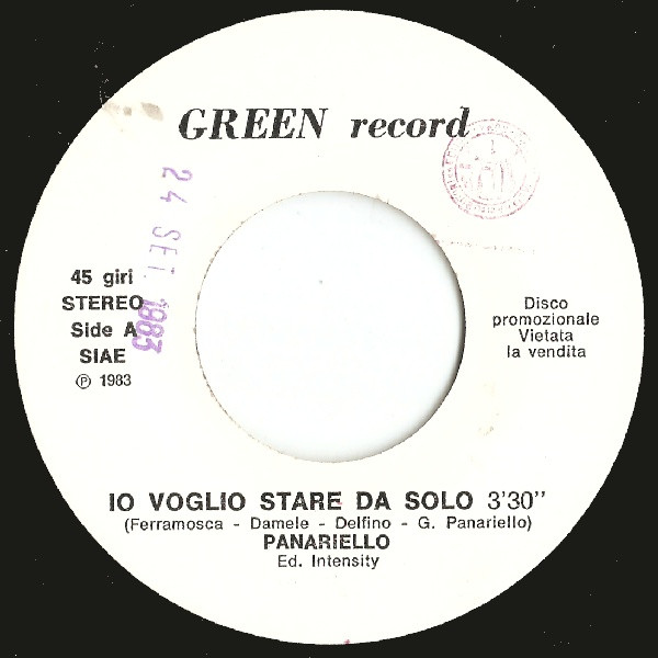 Gianni Panariello / Magnetic Dream - Io Voglio Stare Da Solo / Breeze | Green Records (GRN 62008) - main