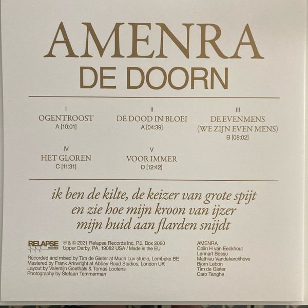 Amenra - De Doorn | Relapse Records (RR7480) - 2 Amenra - De Doorn | Relapse Records (RR7480) - 2