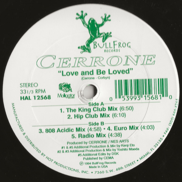 Cerrone - Love And Be Loved | BullFrog Records (HAL 12568) - main