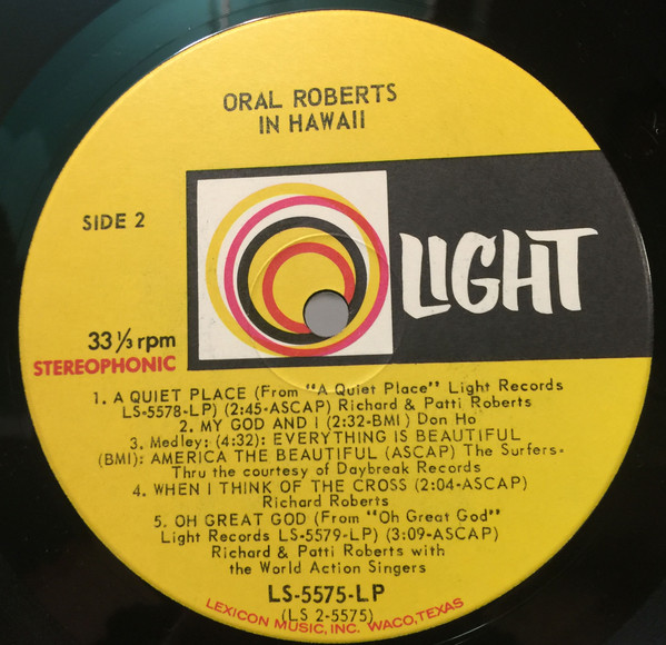 Various - Oral Roberts In Hawaii | Light Records (LS-5575-LP) - 4 Various - Oral Roberts In Hawaii | Light Records (LS-5575-LP) - 4