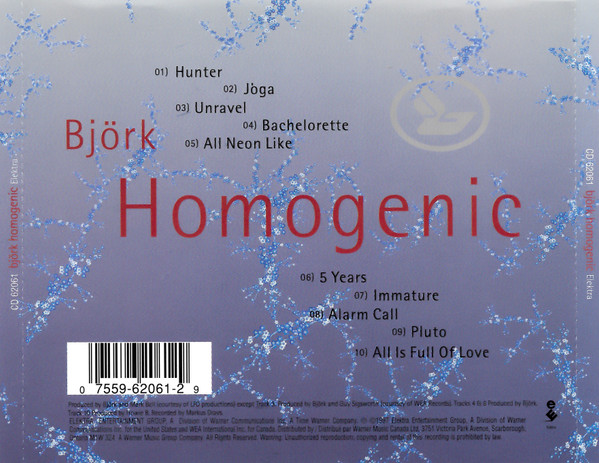 Björk - Homogenic | Elektra (CD 62061) - 2