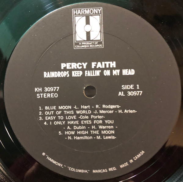 Percy Faith - Raindrops Keep Fallin' On My Head [Vinyl] | Harmony (KH 30977) - 3