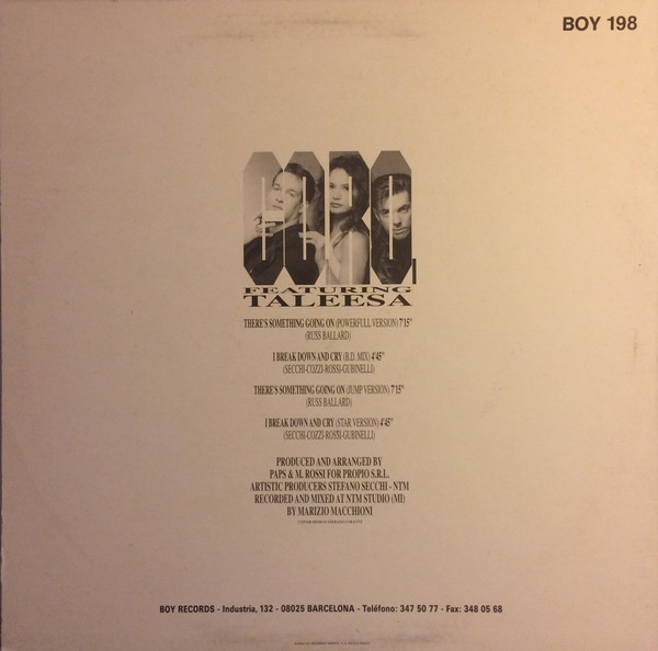 Co.Ro. Featuring Taleesa - There's Something Going On / I Break Down And Cry | Boy Records (BOY 198) - 2