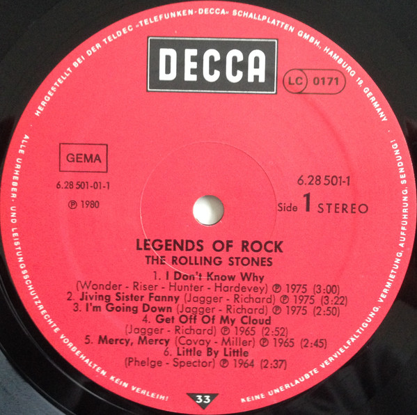 The Rolling Stones - The Legends Of Rock | Decca (6.28501 DP) - 3 The Rolling Stones - The Legends Of Rock | Decca (6.28501 DP) - 3