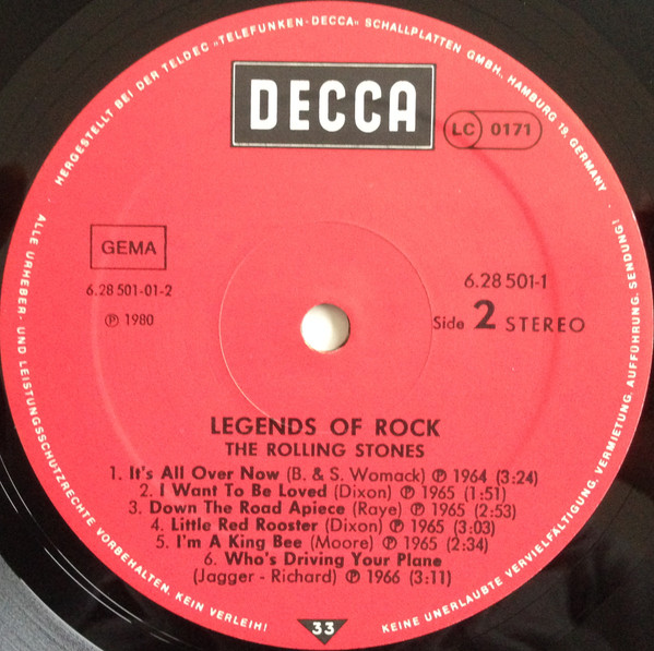 The Rolling Stones - The Legends Of Rock | Decca (6.28501 DP) - 4 The Rolling Stones - The Legends Of Rock | Decca (6.28501 DP) - 4