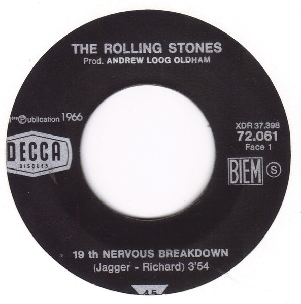 The Rolling Stones - 19th Nervous Breakdown | Decca (72.061) - 3