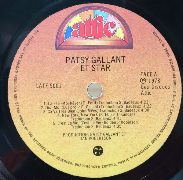 Patsy Gallant Et Star - Patsy Gallant Et Star | Attic (LATF 5001) - 3